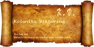 Kolonits Viktorina névjegykártya